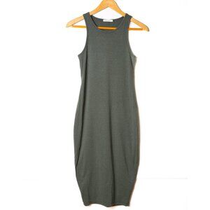 MARINE LAYER Lexi Midi Dress Olive Green Made in USA Size Small